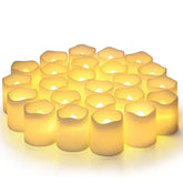 Flameless Halloween LED Candles with Warm White Glow, 24-Pack Battery Powered