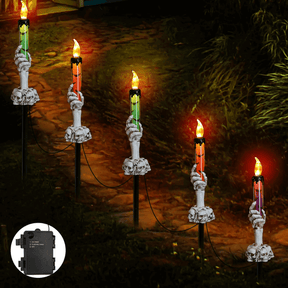 Solar Skull Hand Candle Pathway Light