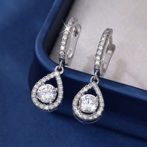 Brincos Pendentes Argolas Gota Zircônia Presente de Dia das Mães