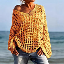 Suéter Feminino de Crochê para Saída de Praia, Modelagem Ampla