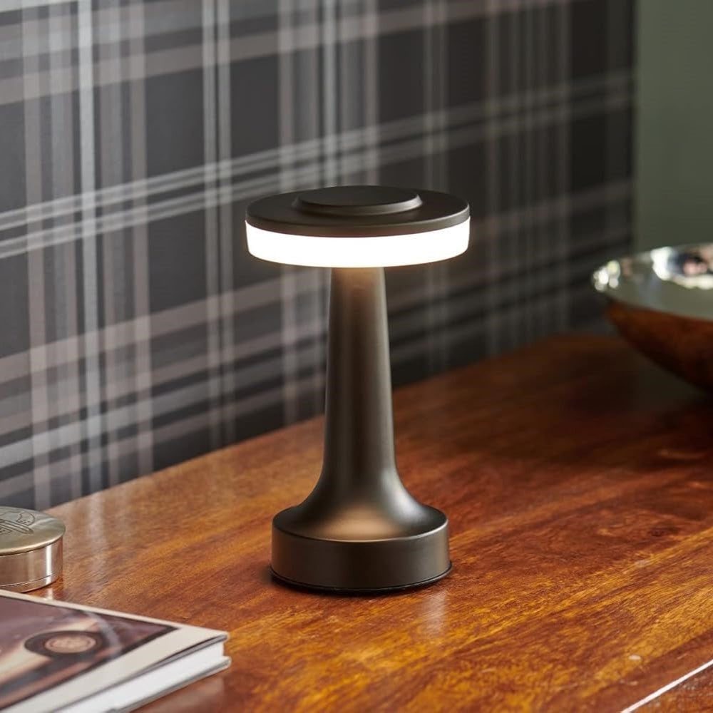 Luminária de Mesa Sem Fio em Metal LED Recarregável com Intensidade Regulável