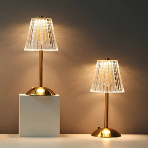 Luminária de Mesa de Cristal Sem Fio Recarregável com LED Regulável