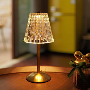 Luminária de Mesa de Cristal Sem Fio Recarregável com LED Regulável