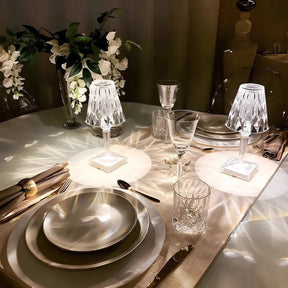 Table Lamp Crystal Rechargeable Touch Dimmable LED Light