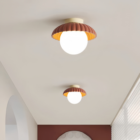 Luminária de Teto para Corredor em Ferro | Plafon Moderno de Vidro e Metal