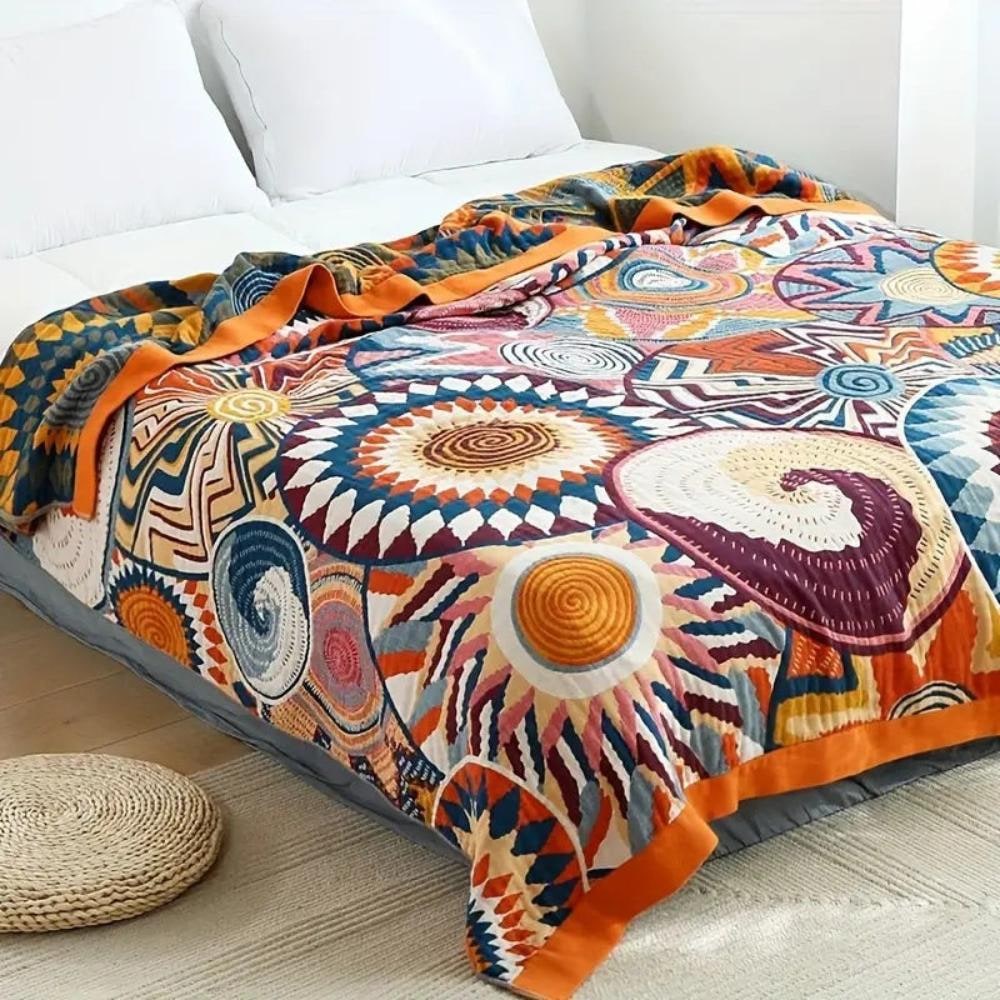 Manta de Algodão Fofinha Decorativa para Cama Todas as Estações