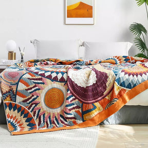 Manta de Algodão Fofinha Decorativa para Cama Todas as Estações