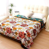 Manta Reversível de Algodão com Estampa Floral