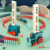 Brinquedo de Trem Domino Kids Conjunto de Construção Automática com Som e Luz