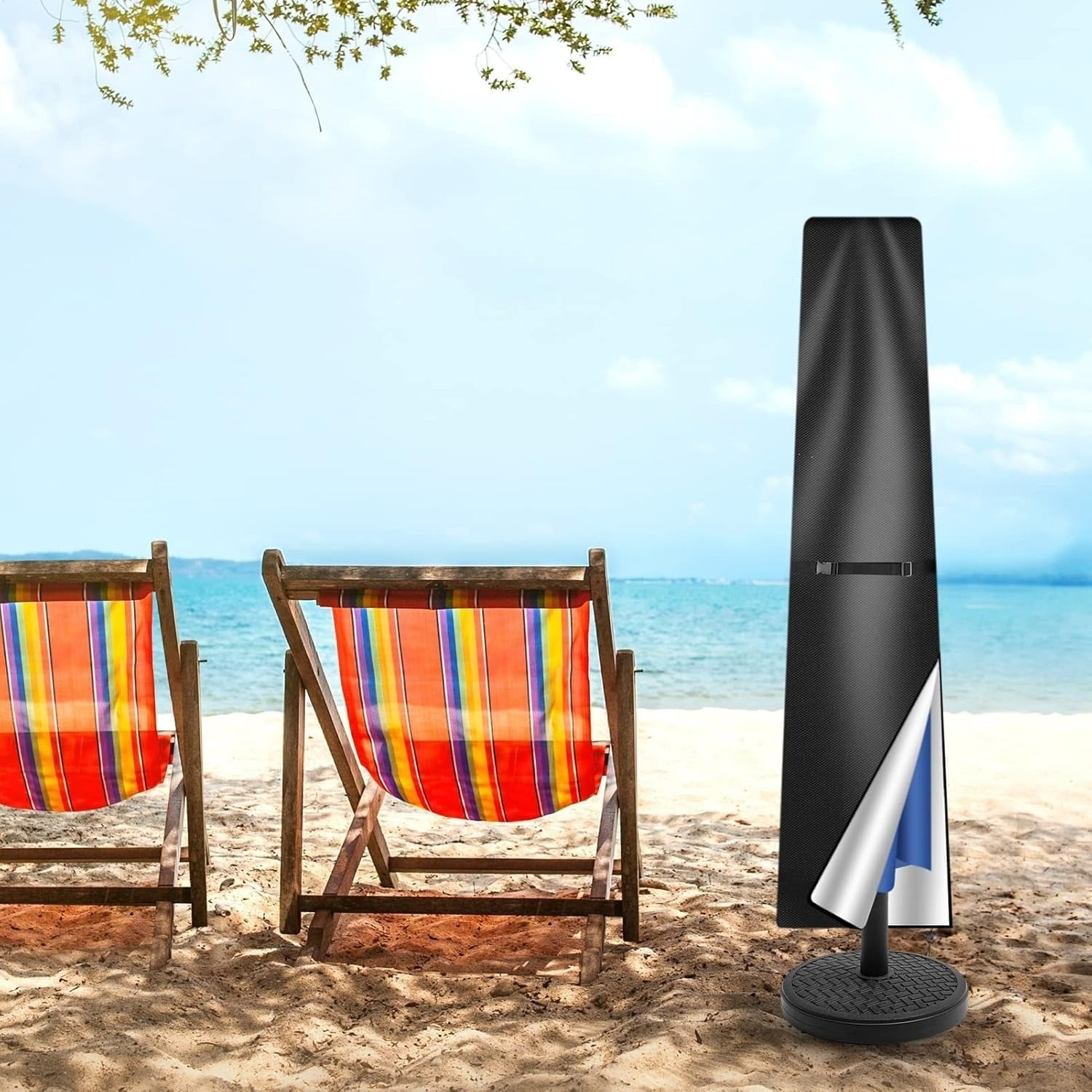 Capa para Guarda-sol Acessório de Jardim com Design Resistente às Intempéries
