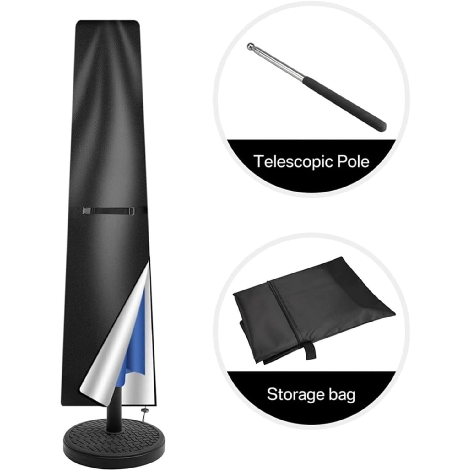 Capa para Guarda-sol Acessório de Jardim com Design Resistente às Intempéries