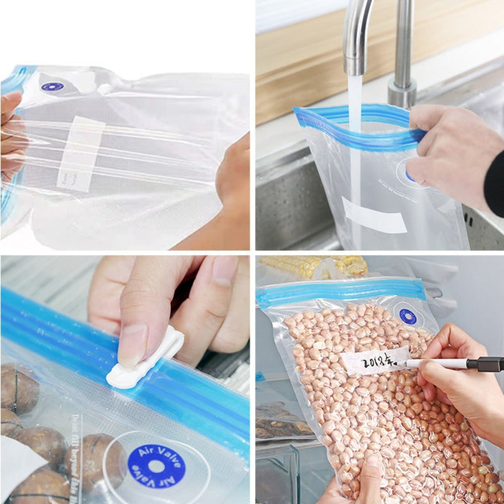 Sacos para Selagem a Vácuo para Armazenamento de Alimentos Organizador de Cozinha Reutilizável