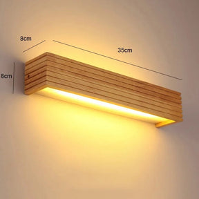 Arandela de LED de Madeira Moderna | Iluminação Minimalista para Quarto e Sala de Estar