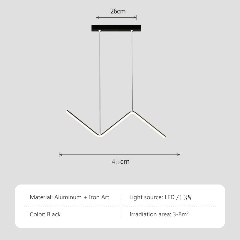 Pendente de Alumínio para Sala de Jantar | Iluminação Nórdica Minimalista Moderna