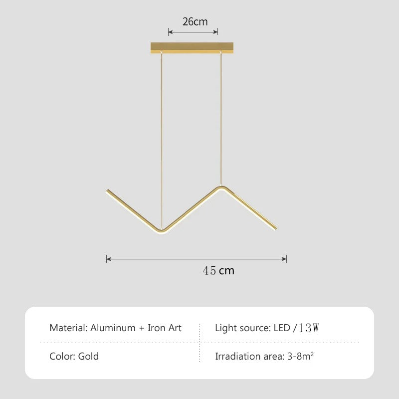 Pendente de Alumínio para Sala de Jantar | Iluminação Nórdica Minimalista Moderna