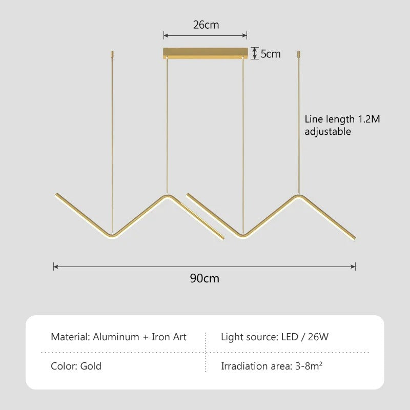 Pendente de Alumínio para Sala de Jantar | Iluminação Nórdica Minimalista Moderna
