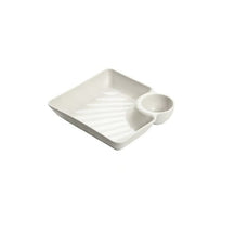 Dipping Plate with Sauce Compartment – Stackable & No-Drip Design