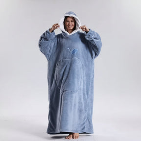 Moletom Cobertor Oversized Adulto Macio Vestível para Dias Frios