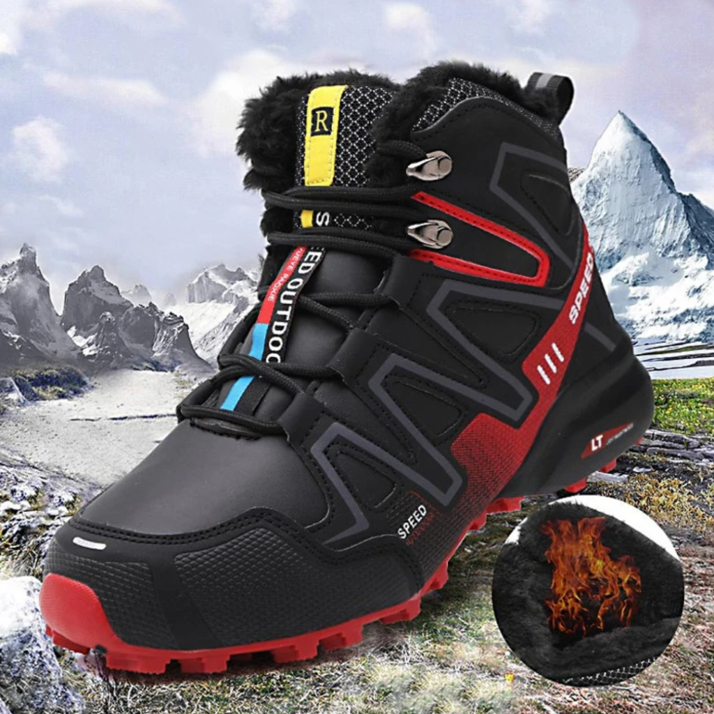 Botas de Caminhada Impermeáveis de Cano Curto com Cadarço para Inverno