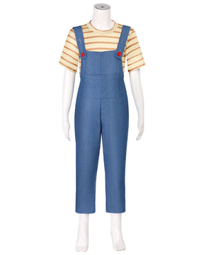 Women’s Striped Shirt and Blue Overall Costume