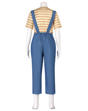 Women’s Striped Shirt and Blue Overall Costume