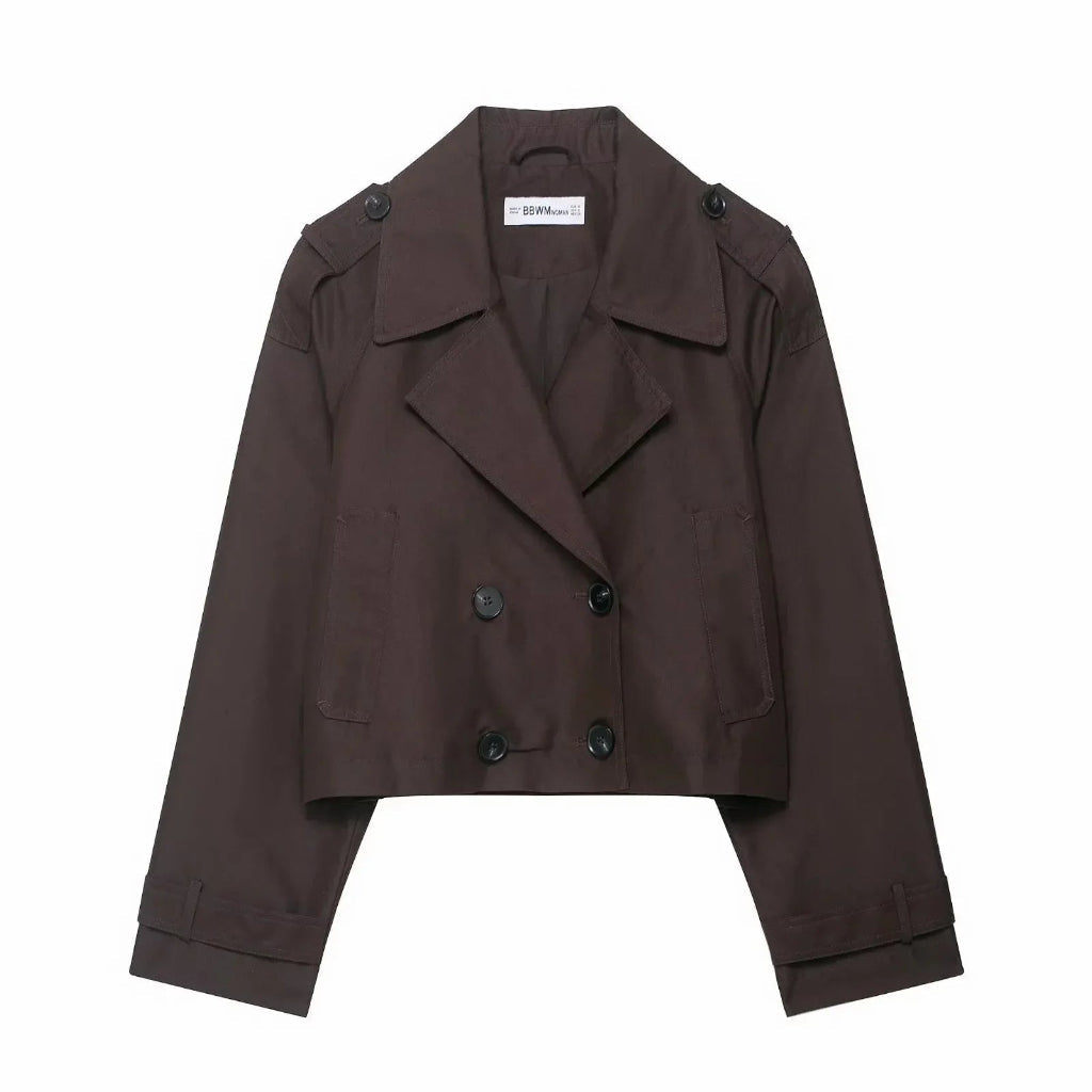 Trench Coat Cropped Feminino Curto | Casacos