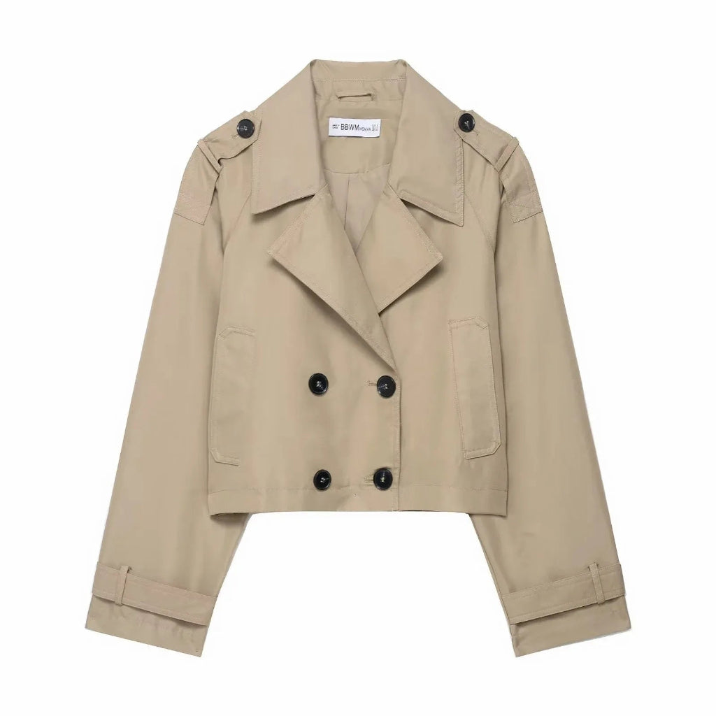 Trench Coat Cropped Feminino Curto | Casacos