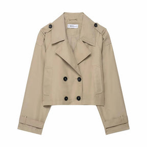 Trench Coat Cropped Feminino Curto | Casacos