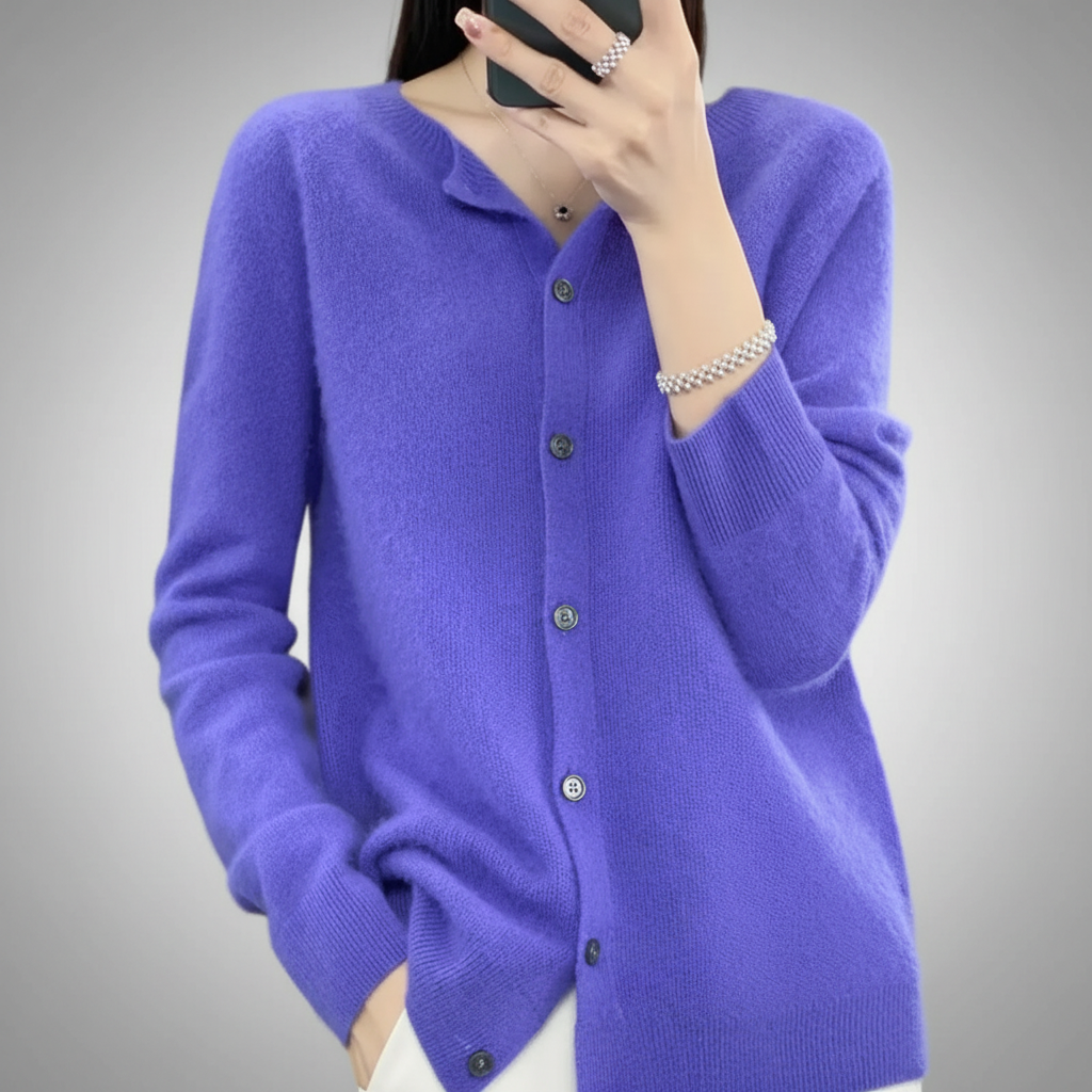 Cardigã de Tricô Feminino Quente