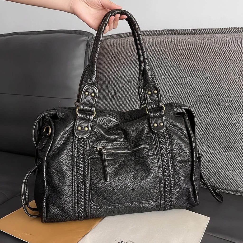 Bolsa feminina grande estilo retrô com alça ajustável