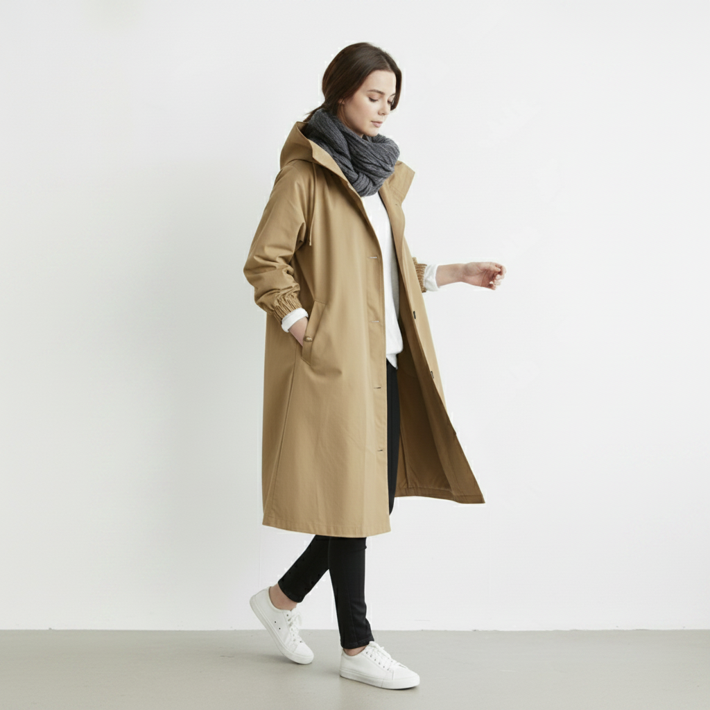 Trench Coat Feminino Impermeável | Casaco de Inverno