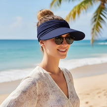 Chapéu de Praia Feminino de Aba Larga Dobrável | Proteção Solar