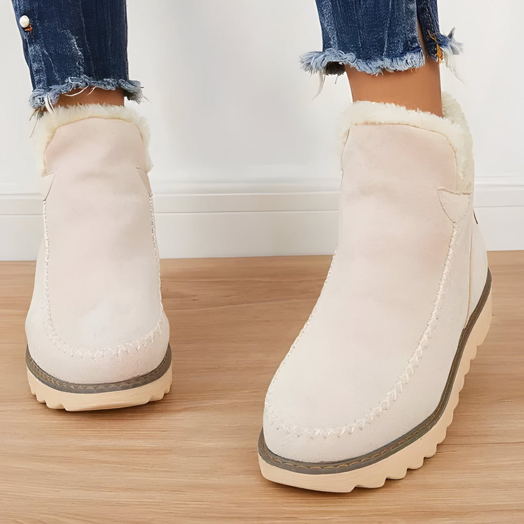 Botas Femininas de Inverno de Cano Curto (Slip-on) | Forradas