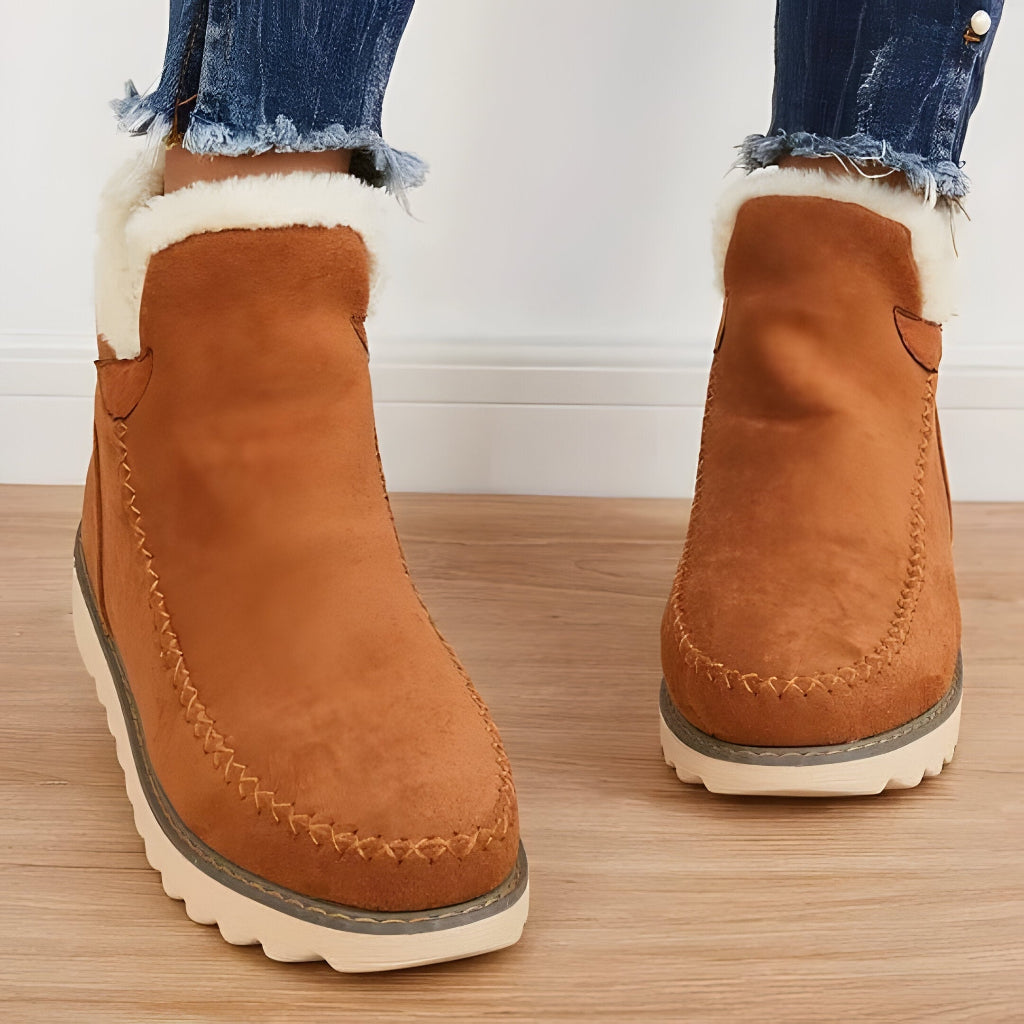 Botas Femininas de Inverno de Cano Curto (Slip-on) | Forradas
