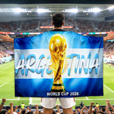 Capa de torcedor da Argentina para a Copa do Mundo bandeira estandarte futebol
