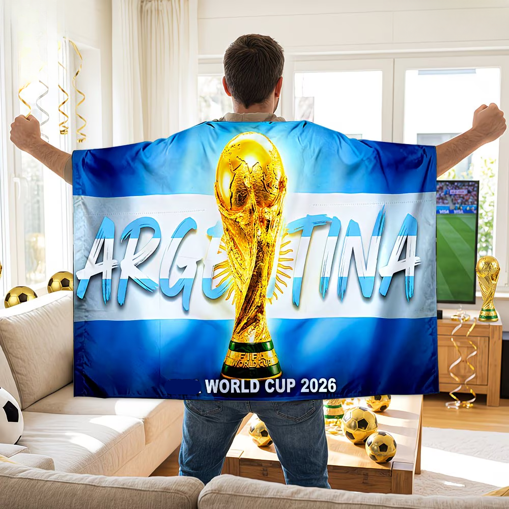 Capa de torcedor da Argentina para a Copa do Mundo bandeira estandarte futebol