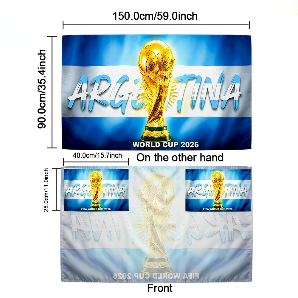 Capa de torcedor da Argentina para a Copa do Mundo bandeira estandarte futebol
