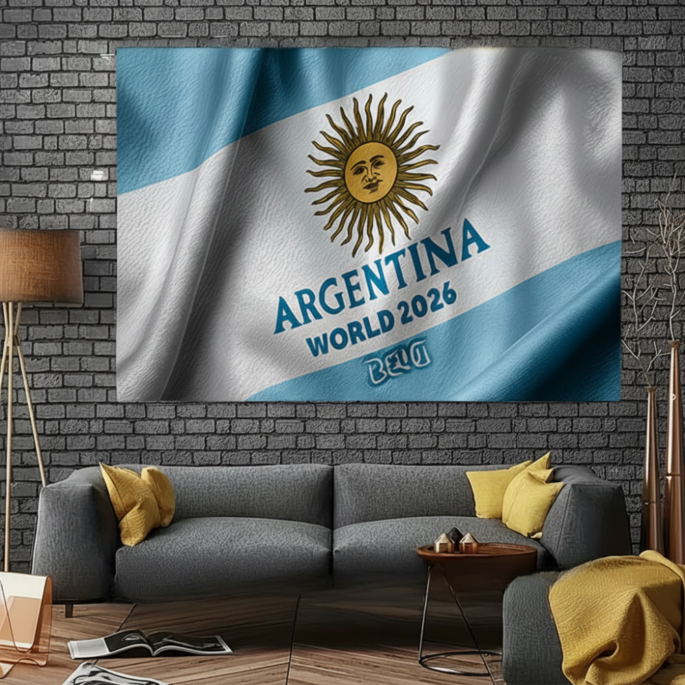 Banner de Decoração de Parede da Copa do Mundo com a Bandeira da Argentina