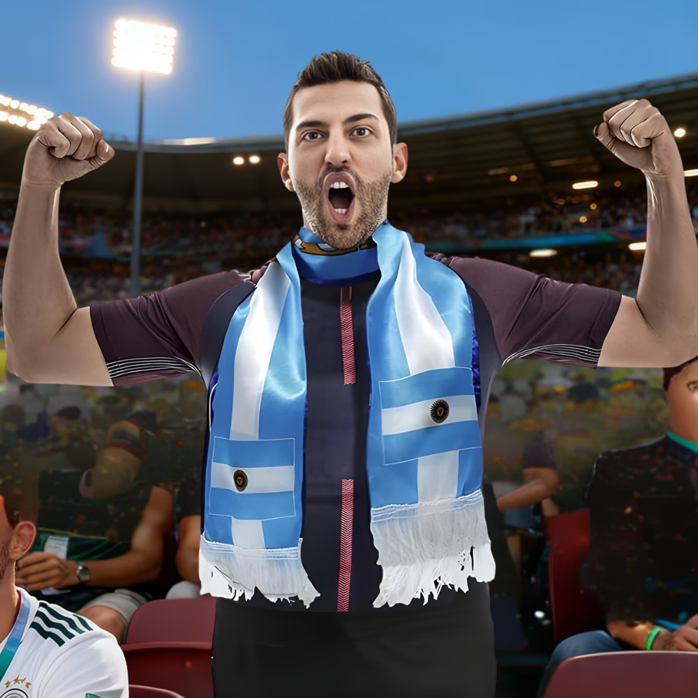Cachecol de Futebol da Argentina da Copa do Mundo Dupla Face Cachecol Esportivo