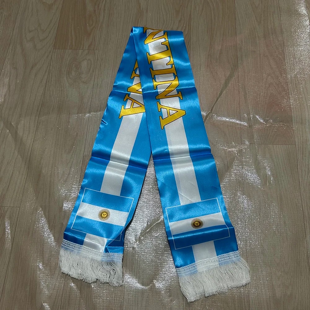 Cachecol de Futebol da Argentina da Copa do Mundo Dupla Face Cachecol Esportivo