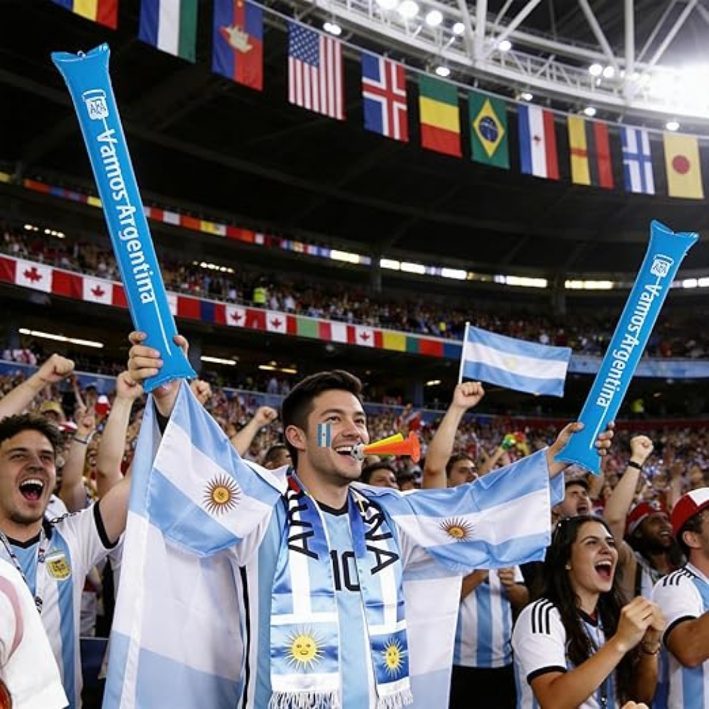 Cachicol de Futebol da Argentina da Copa do Mundo e Bastões Infláveis
