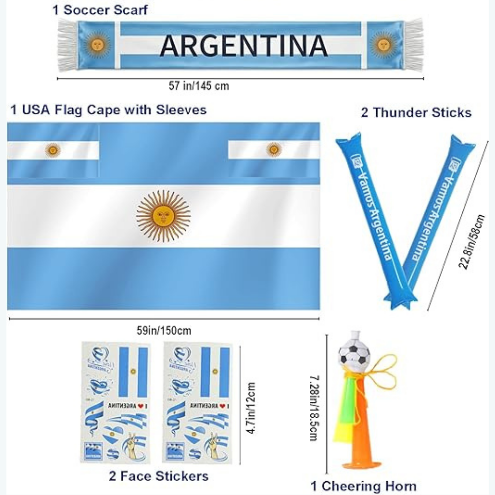 Cachicol de Futebol da Argentina da Copa do Mundo e Bastões Infláveis