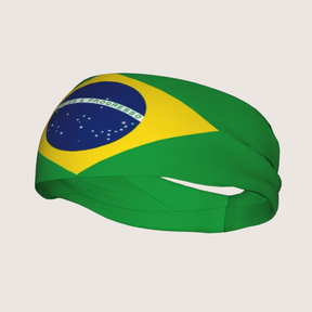 Faixa de Cabelo Esportiva da Copa do Mundo com a Bandeira do Brasil